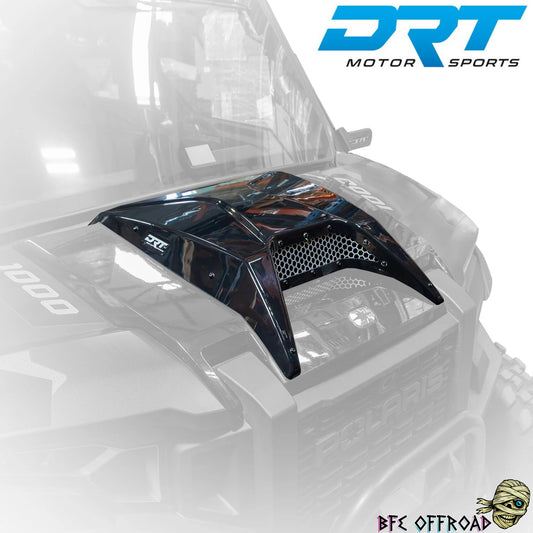Car spoiler on a vehicle with DRT Motor Sports branding.