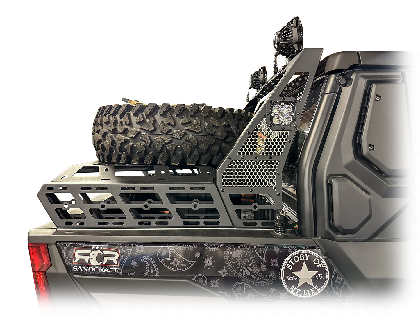 DRT Motorsports Polaris XPEDITION Tire Carrier / Chase Rack System side
