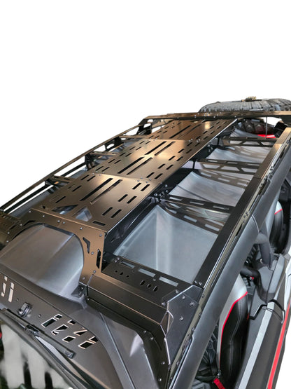 Car roof rack system on a vehicle with a white background