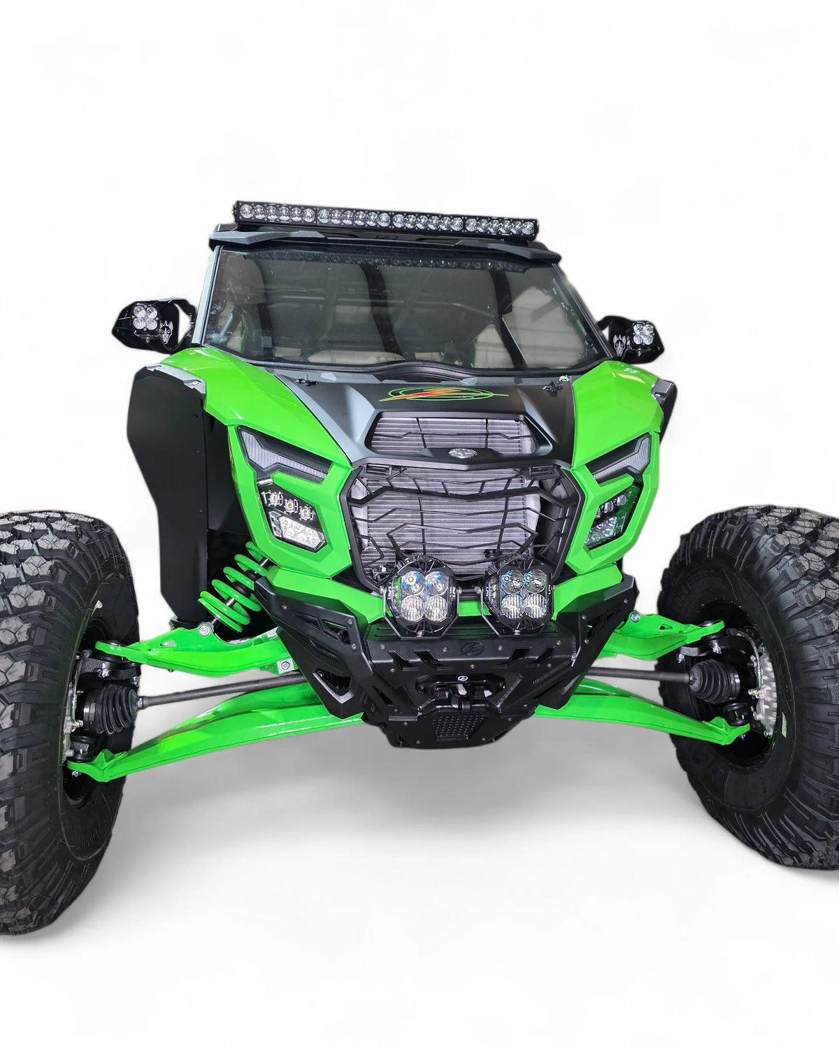 Green UTV on white background