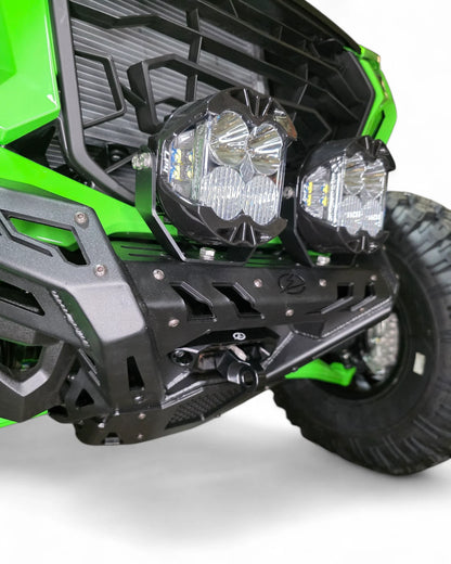 close up view of bumper with lights mounted 