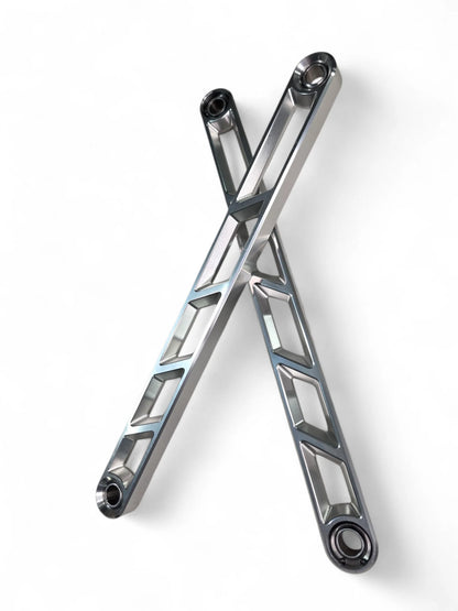 Elektric offroad Rear Sway Bar links crossed on white background