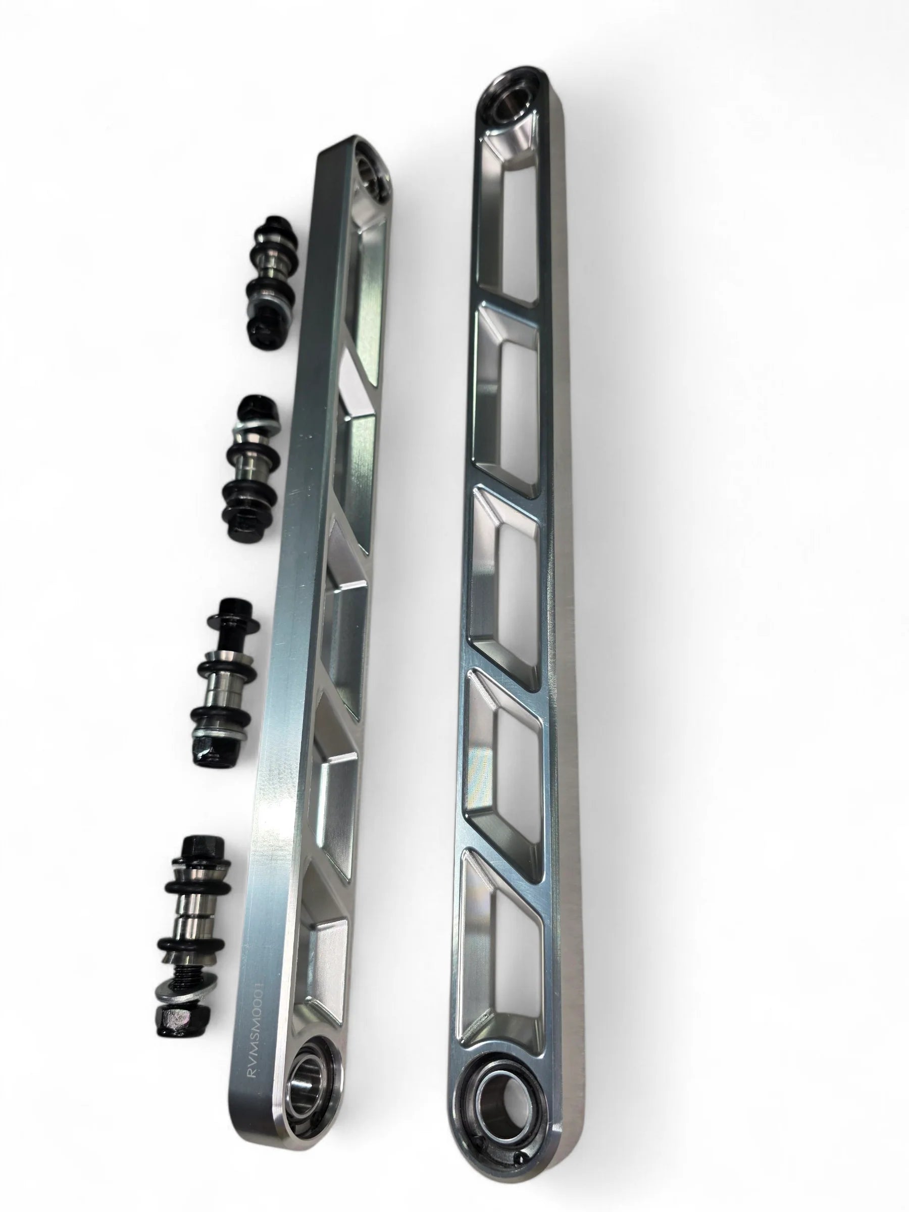 Elektric offroad Rear Sway Bar links with hardware on white background