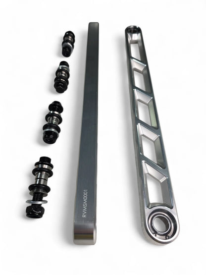 Elektric offroad Rear Sway Bar links with hardware on white background
