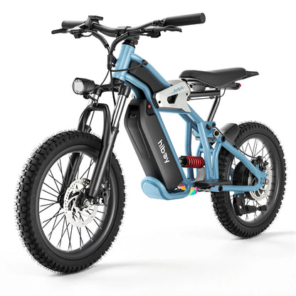 Hiboy electric dirtbike blue on white background
