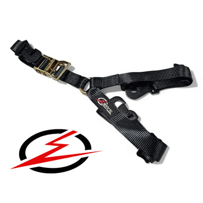 Elektric Offroad EOD Adjustable 3 Way Ratcheting Spare Tire Tie Down Y Strap 1.5" UTV Truck Jeep
