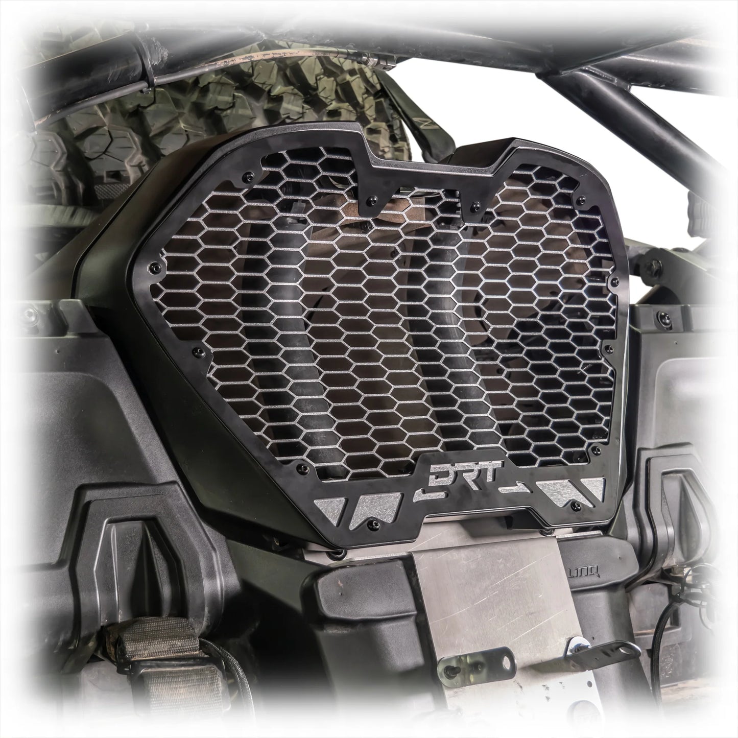 DRT Aluminum Air Intake Vent Grill Kit Can Am Maverick R 2024+ Close View