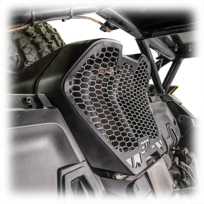 DRT Aluminum Air Intake Vent Grill Kit Can Am Maverick R 2024+ Mounted Side View