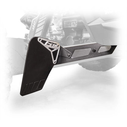 DRT Billet Aluminum Extended Rear Mud Rock Flap Guards Guard Can Am Maverick R close black and white