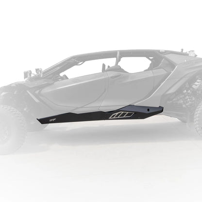 Black car bumper cover on a white background