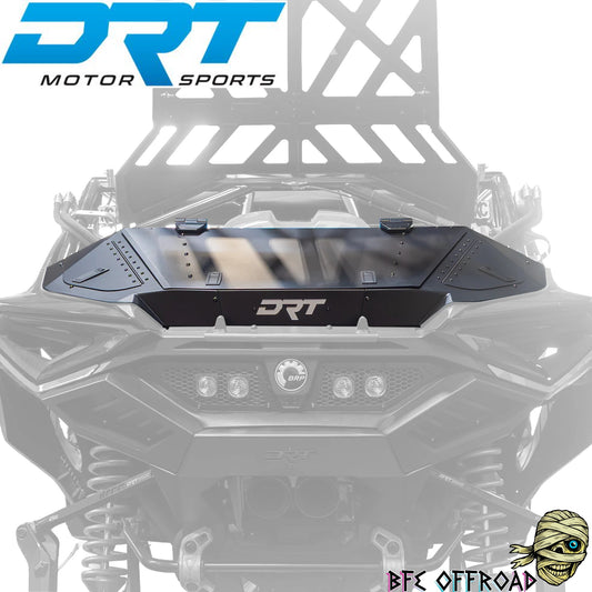 DRT Trunk installed on UTV with blurred background and 'DRT"' branding and 'BFE OFFROAD' branding