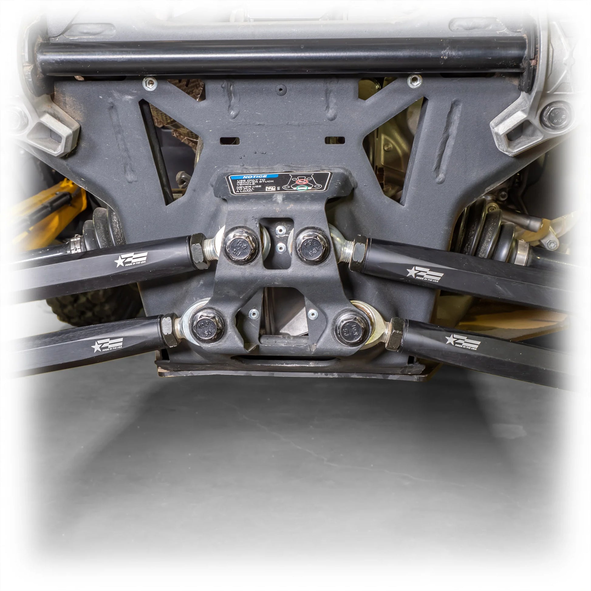 DRT MOTORSPORTS HEX Billet Radius Rods Bars Can Am MAVERICK R X XRS 2024+ Installed Inside view