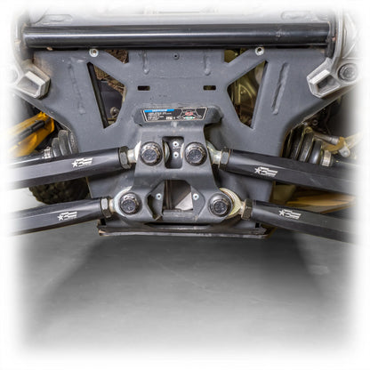DRT MOTORSPORTS HEX Billet Radius Rods Bars Can Am MAVERICK R X XRS 2024+ Installed Inside view