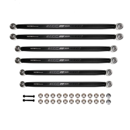 DRT MOTORSPORTS 7075 XD RACE HEX Billet Radius Rods Bars Can Am MAVERICK R X XRS MAX COMPLETE KIT WHITE BACKGROUND