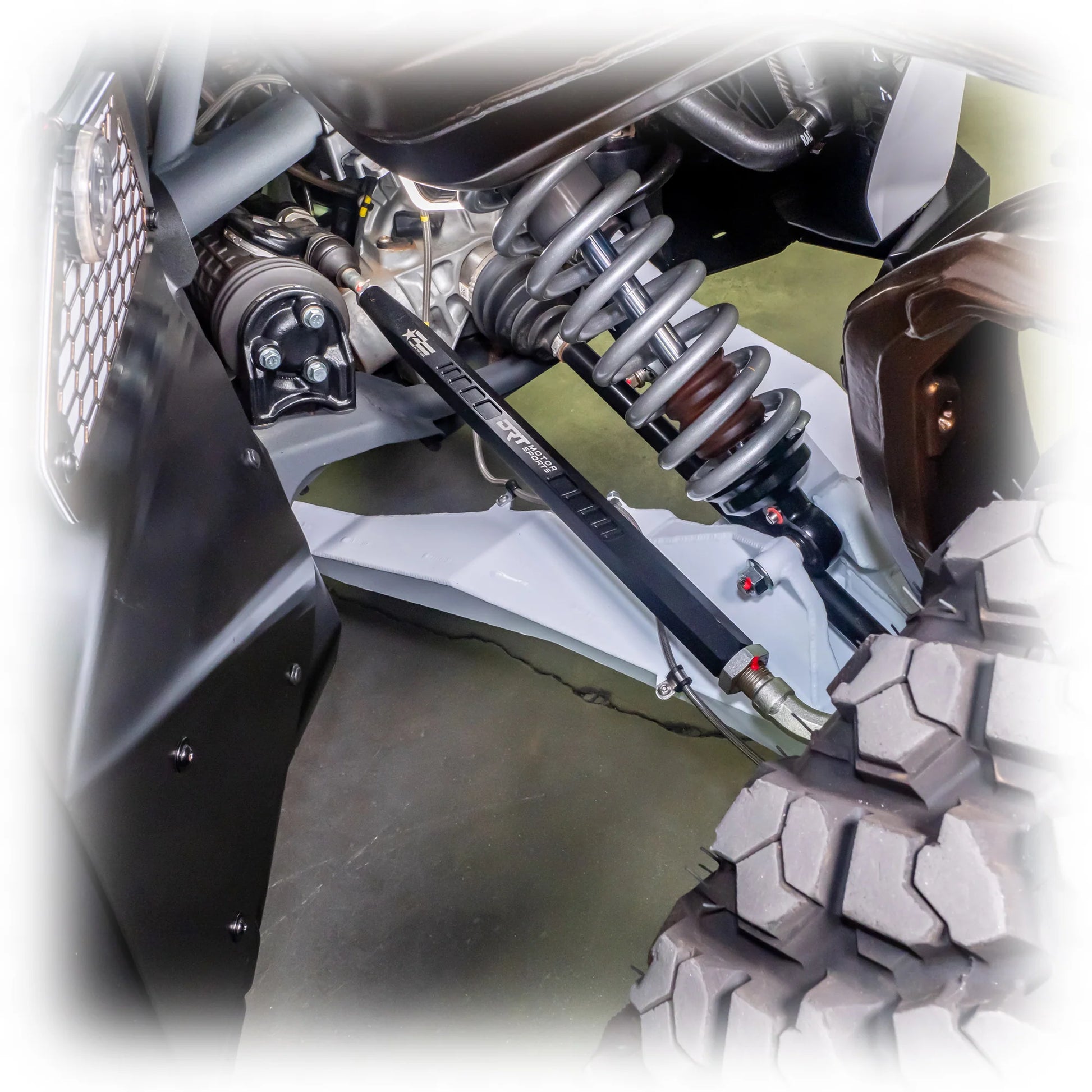 DRT Billet HEX 6061 Ultra Heavy Duty Tie Rods Rod Kit CAN AM MAVERICK R 2024+ Installed with logo