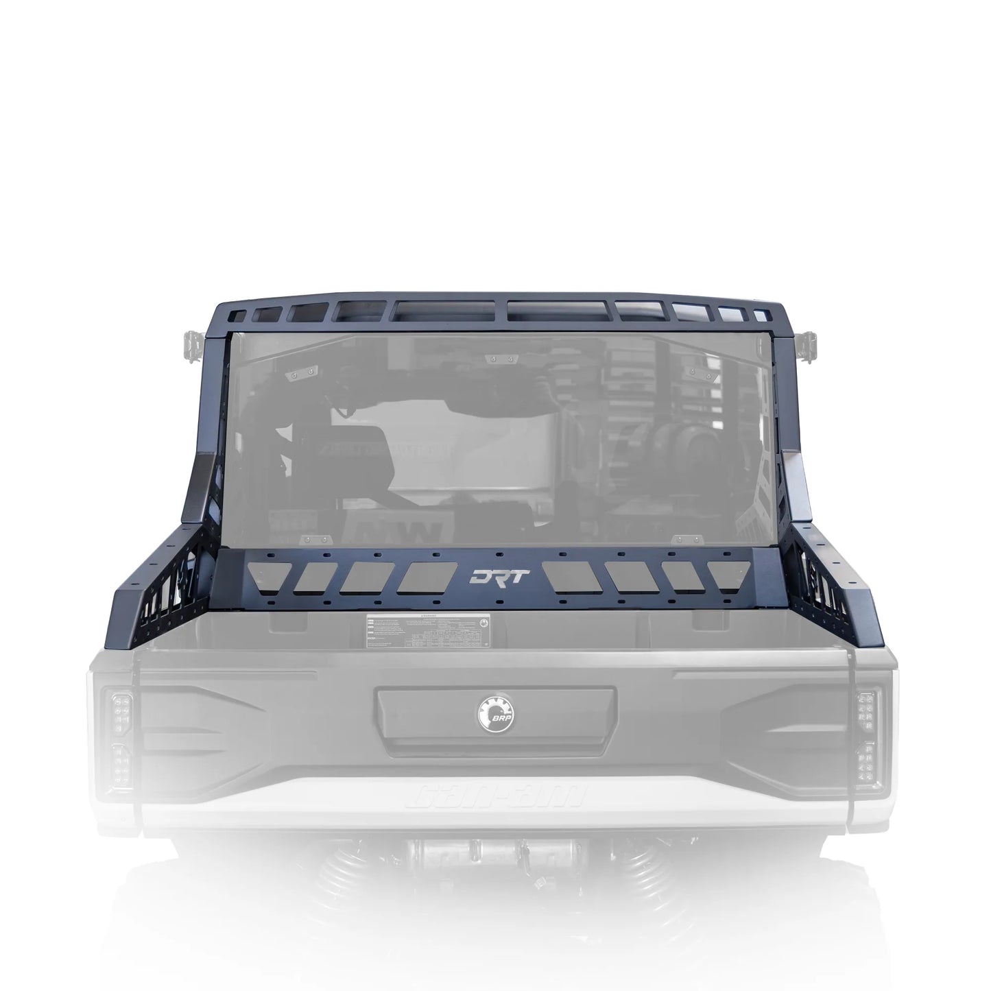 UTV rack rear view on white background