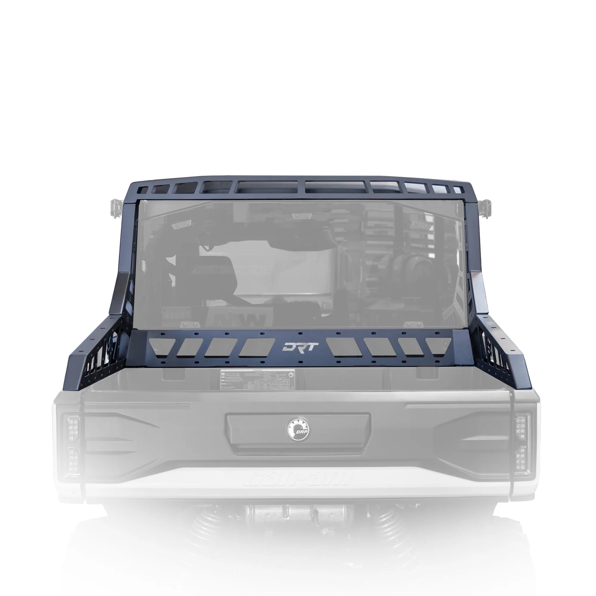 UTV rack rear view on white background