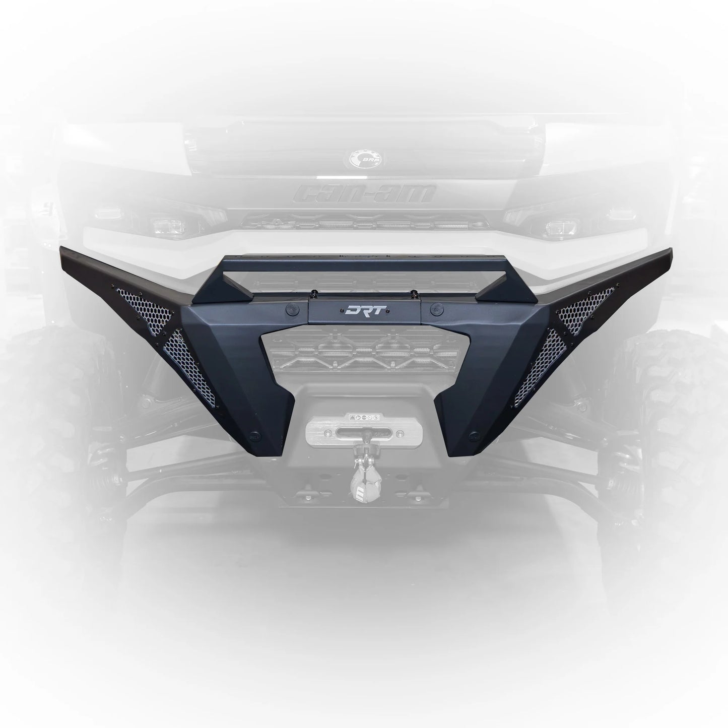 Black car bumper on a white background