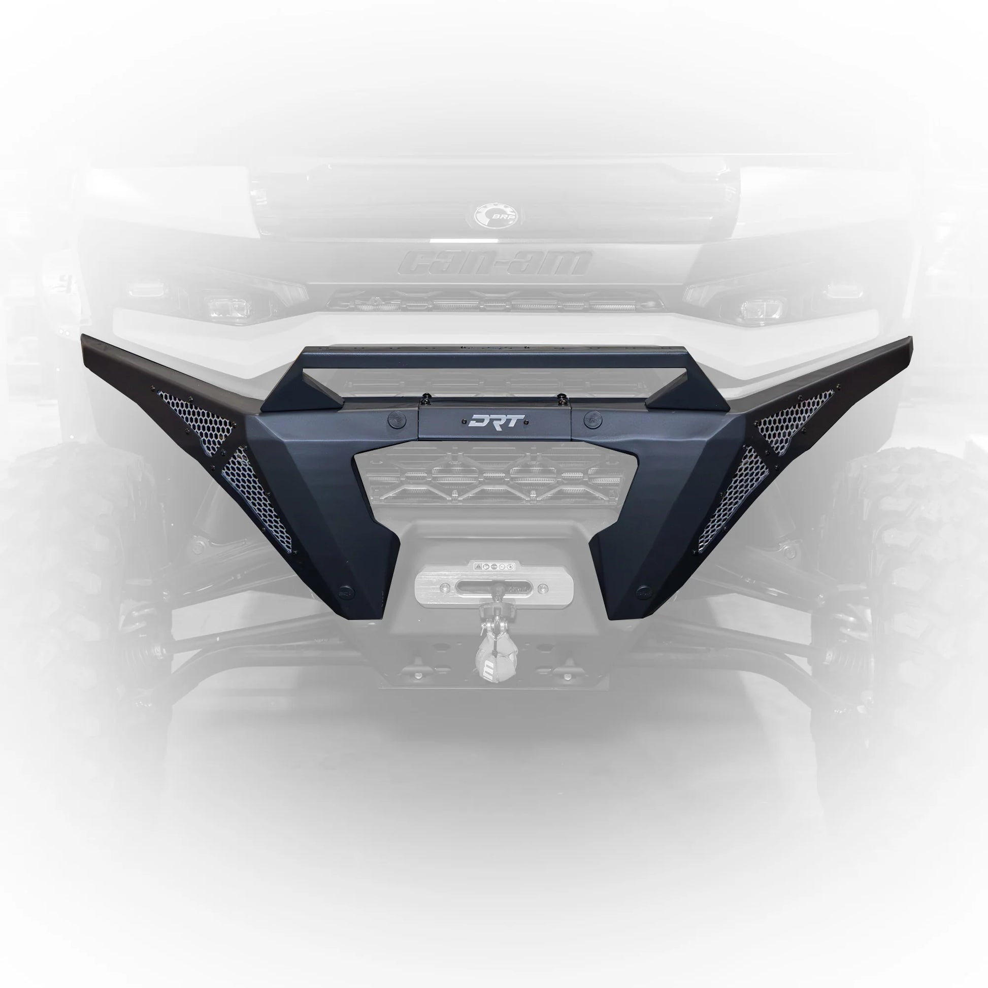 Black car bumper on a white background