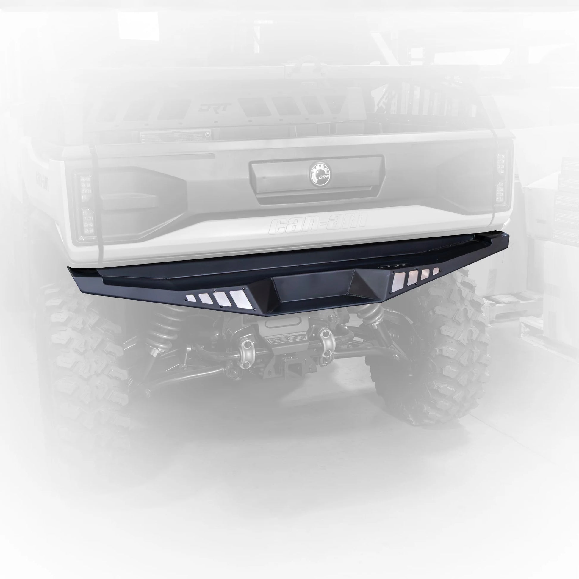 Black car bumper on a white background