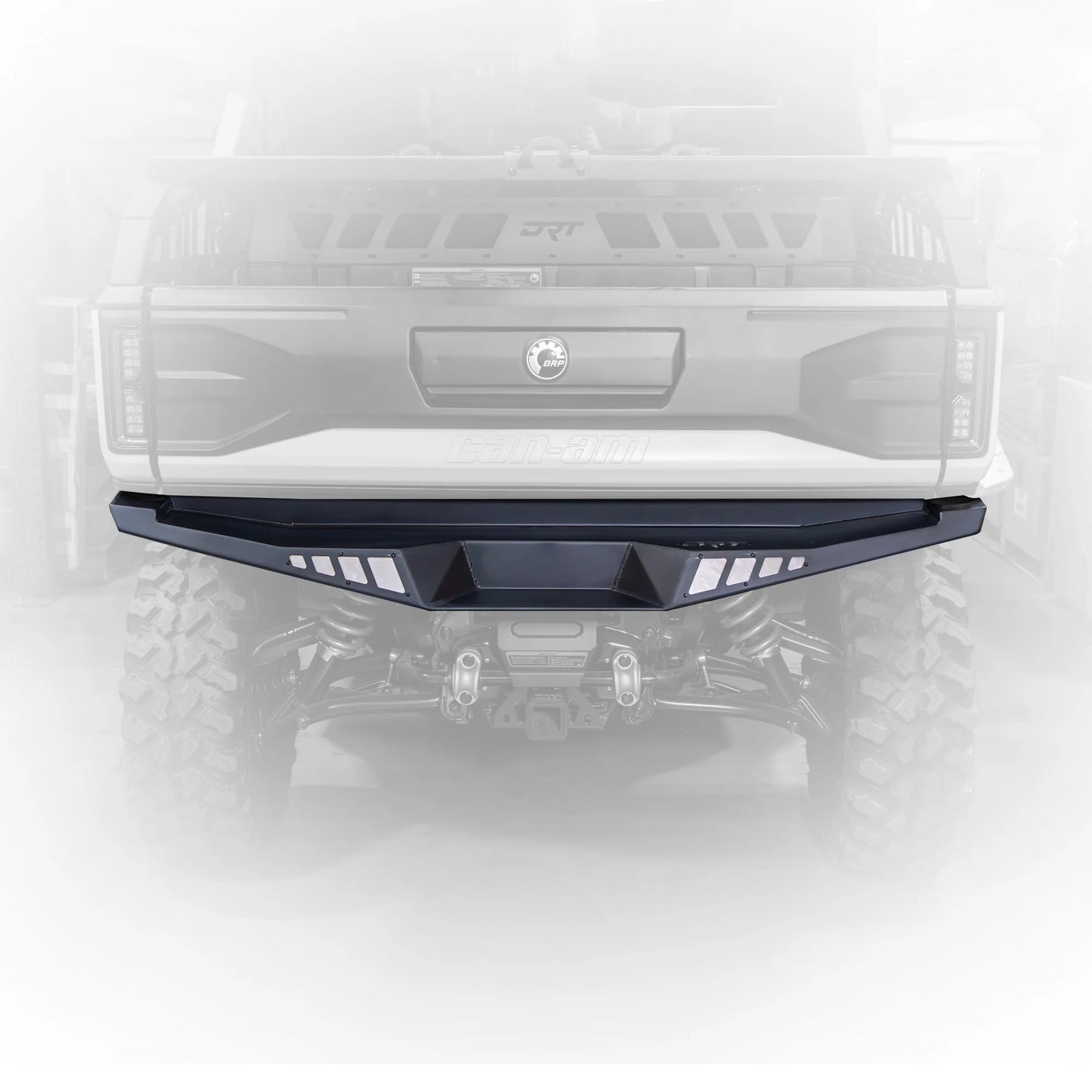 Black car bumper on a white background