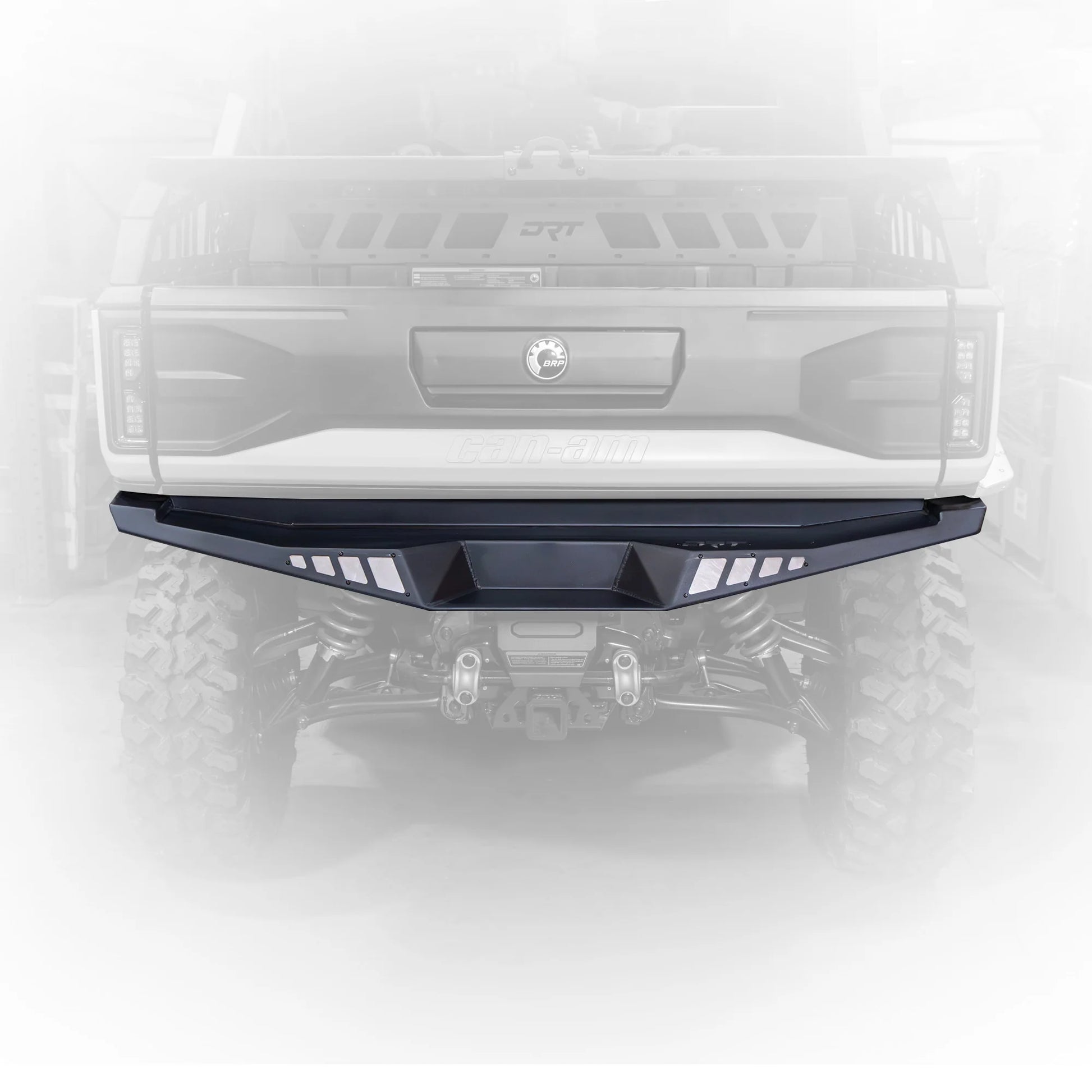Black car bumper on a white background