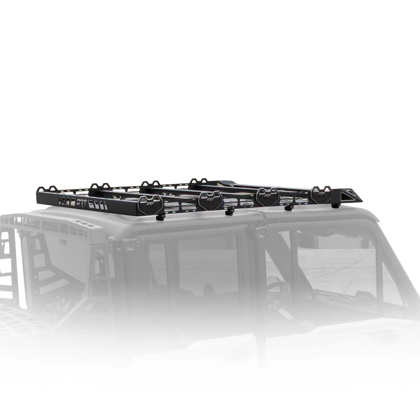 Car roof rack system on a white background