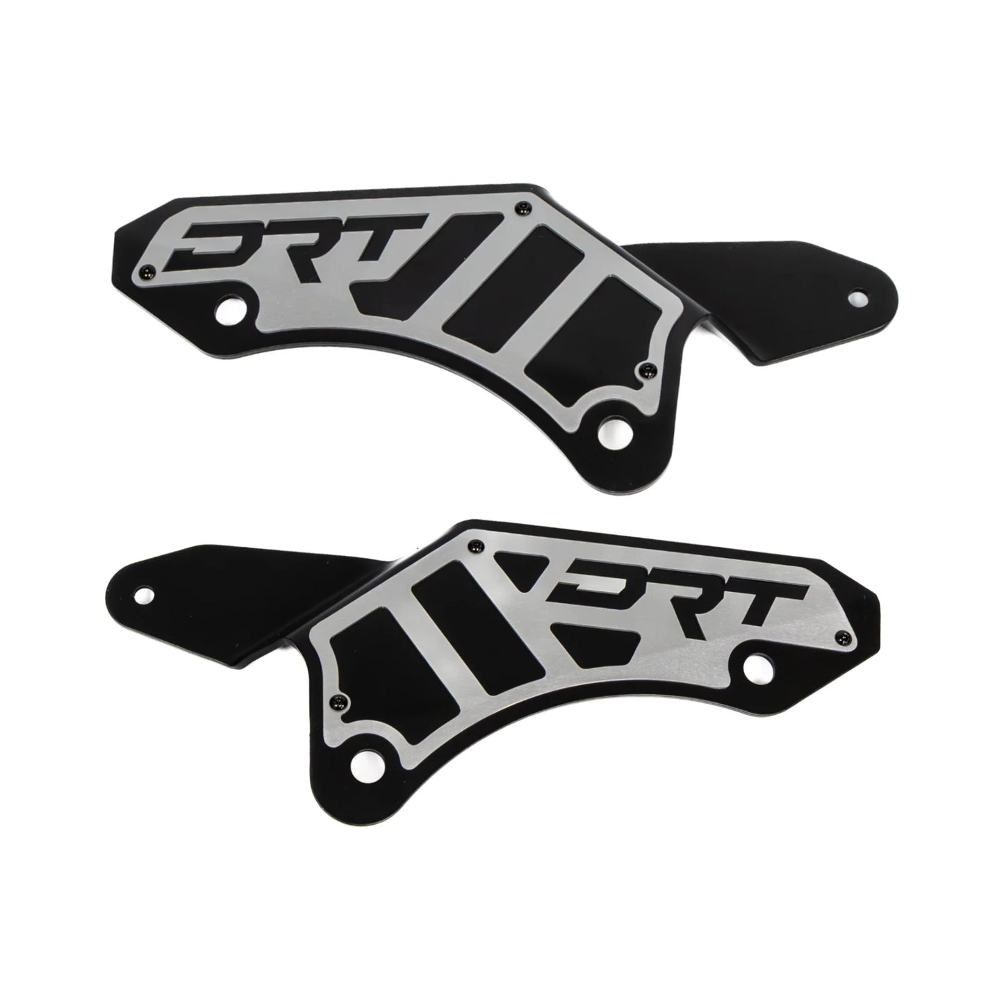 Two black metal brackets with 'DRT' branding on a white background