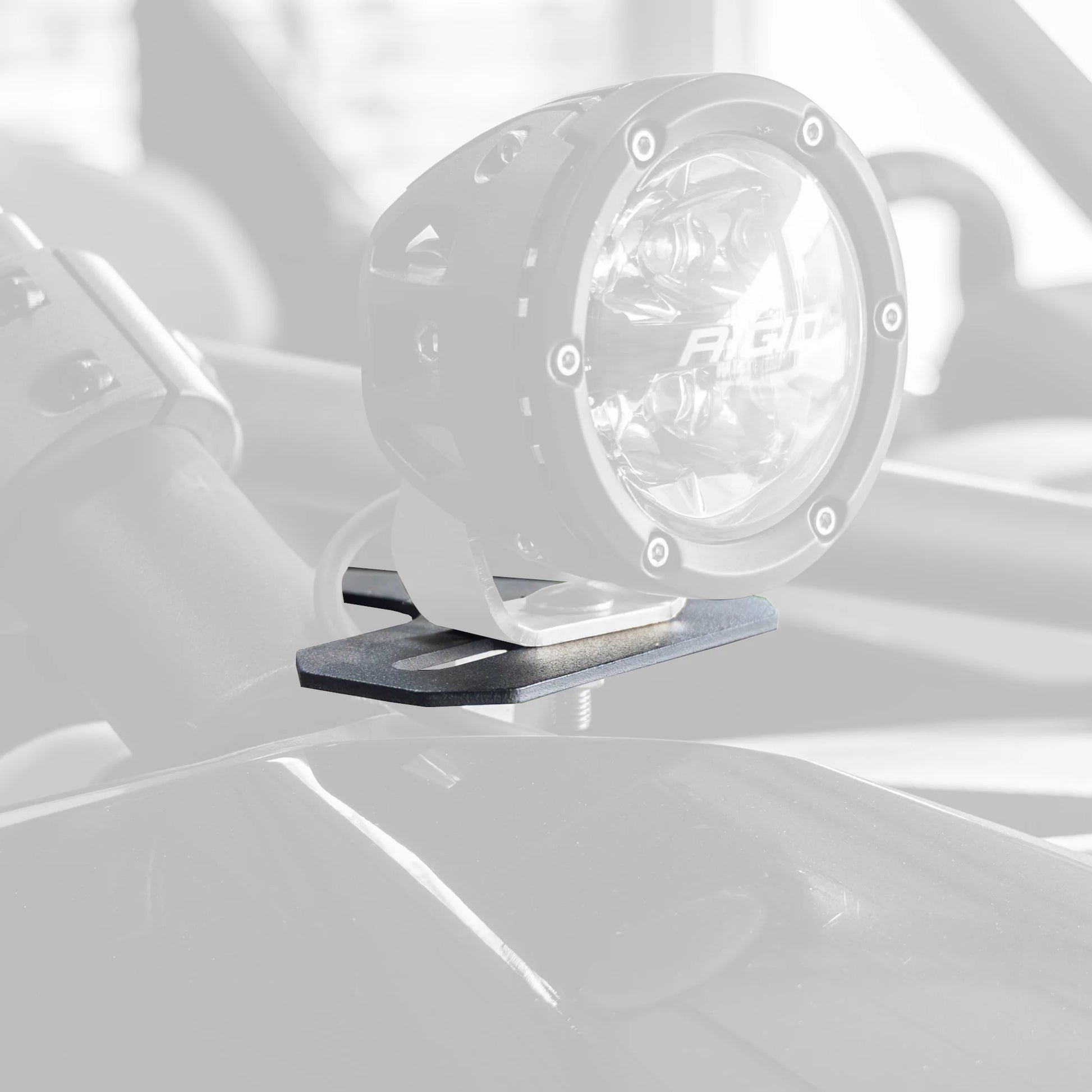 Car fog light with 'drt' branding on a white background