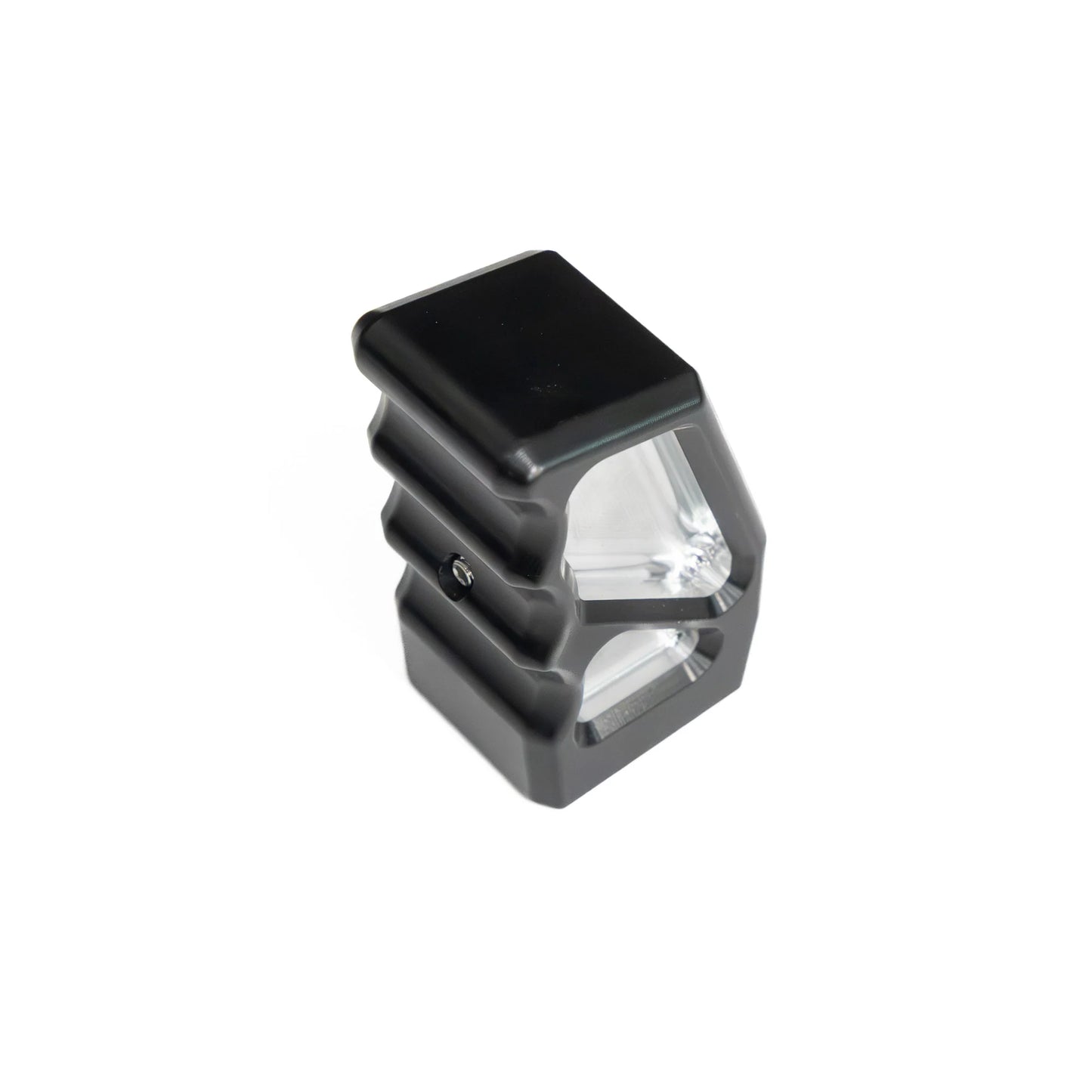 Black and gray LED light on a white background