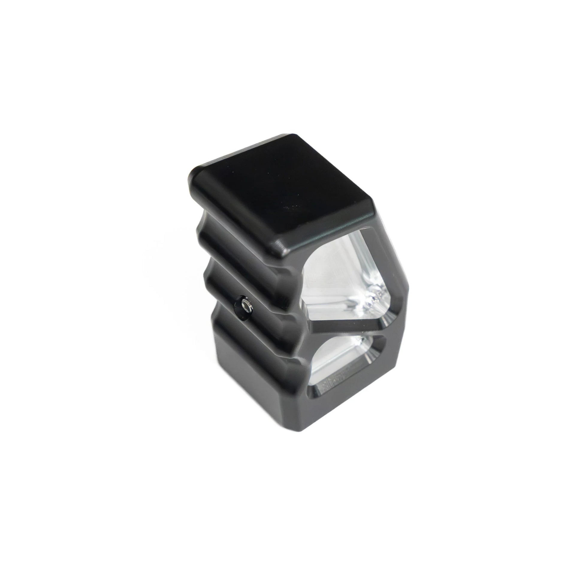 Black and gray LED light on a white background