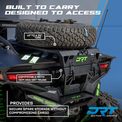 Information picture showing features of Rear Tire Rack