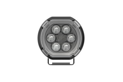 Stinger HEXCORE 6" LED pod light front view showing 6-LED array with clear lens and black aluminum housing