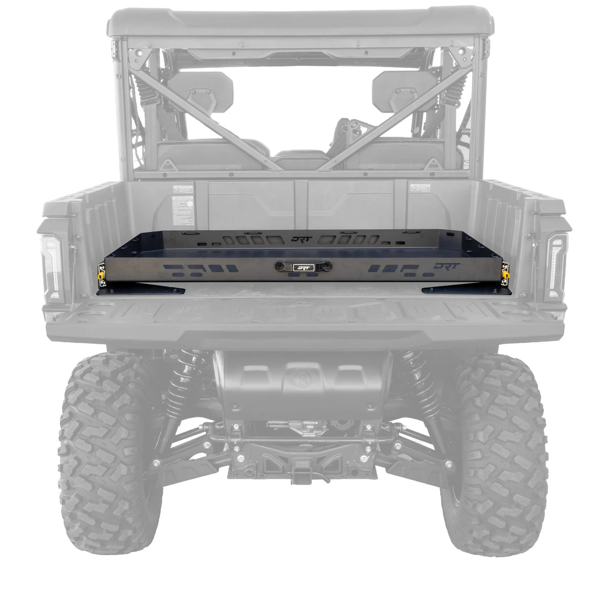 DRT Bed drawer mounted on UTV on white background