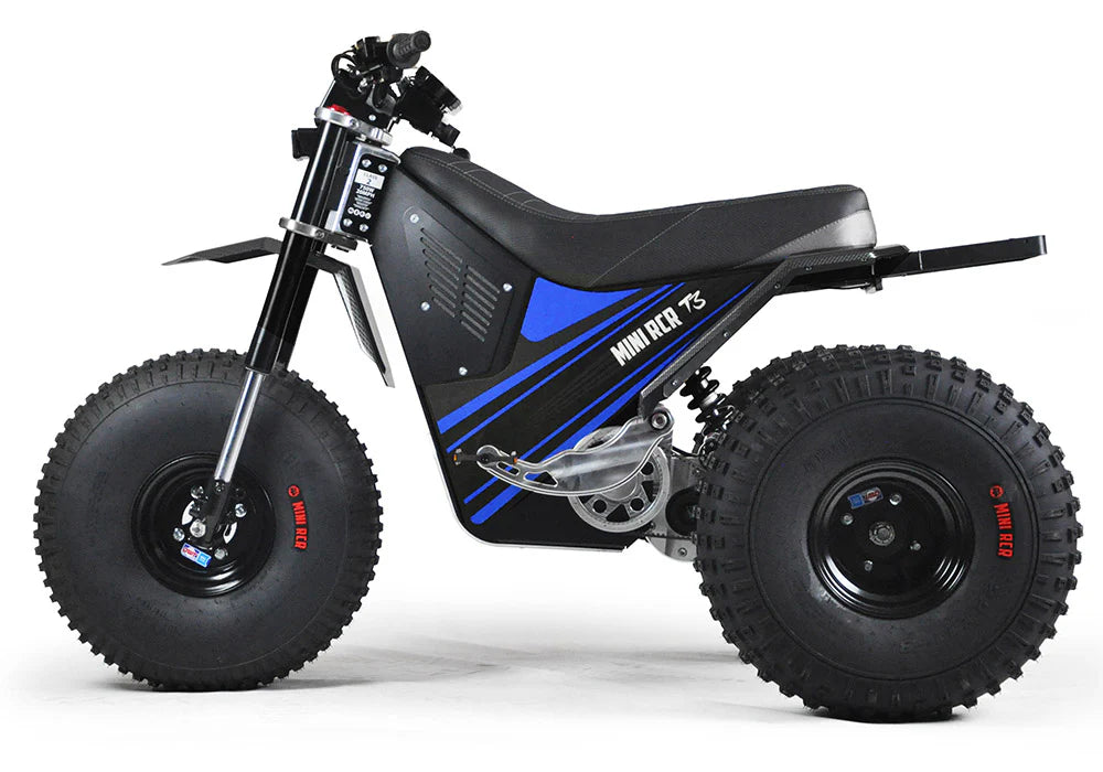 MINI RCR T3 - Black Carbon Fenders / Blue Decals Side View