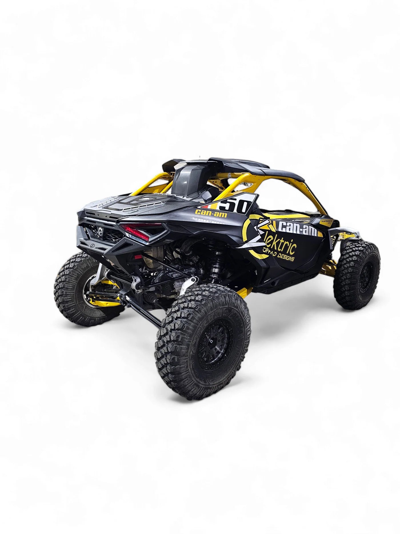 Black and yellow off-road vehicle on a white background