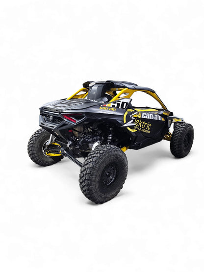 Black and yellow off-road vehicle on a white background