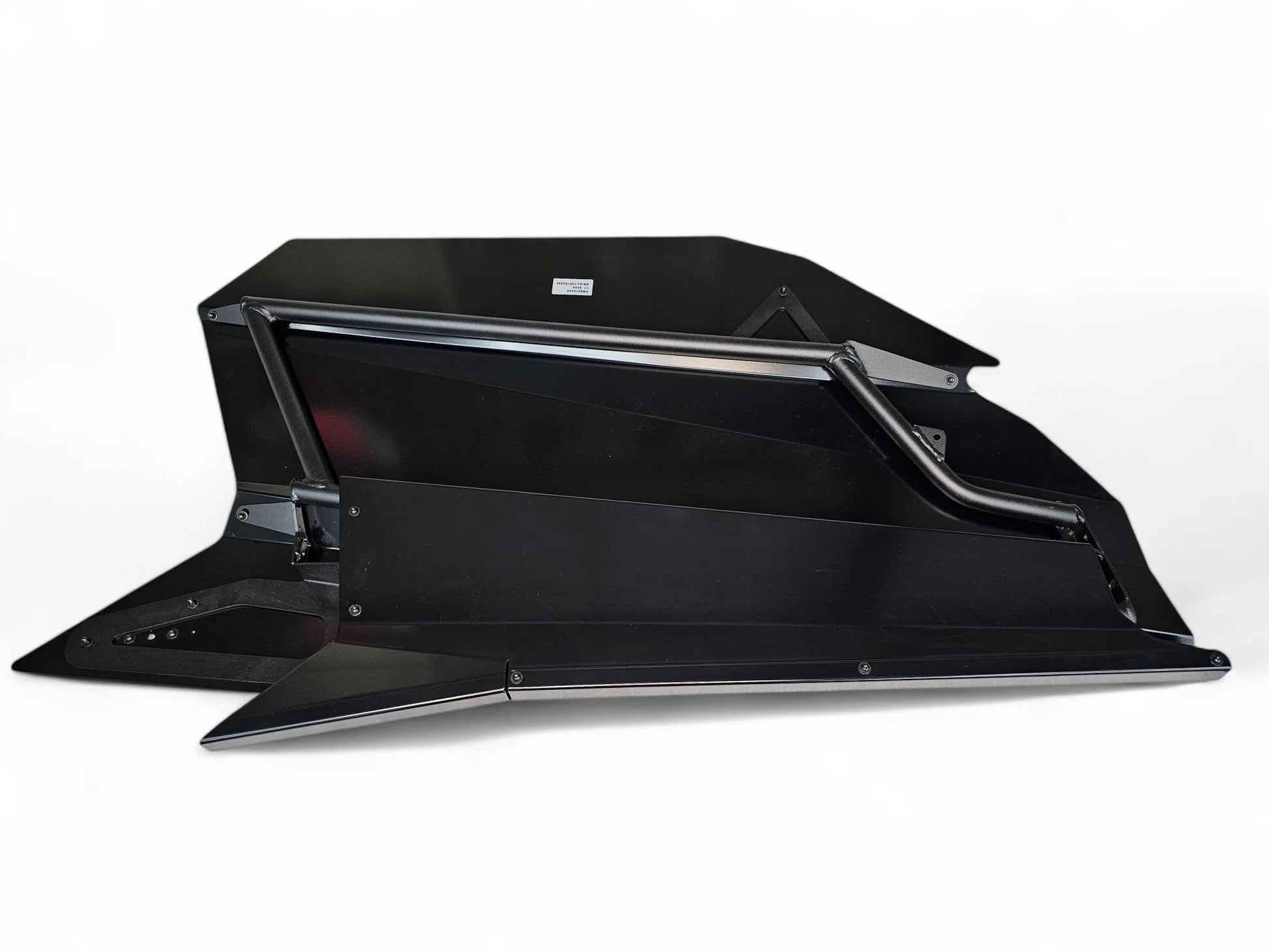 Black car roof rack on a white background