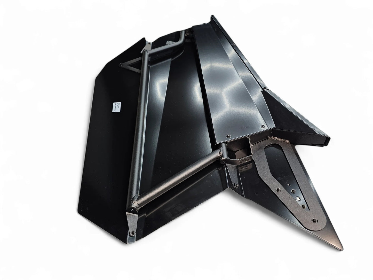 Metallic object with a reflective surface on a white background