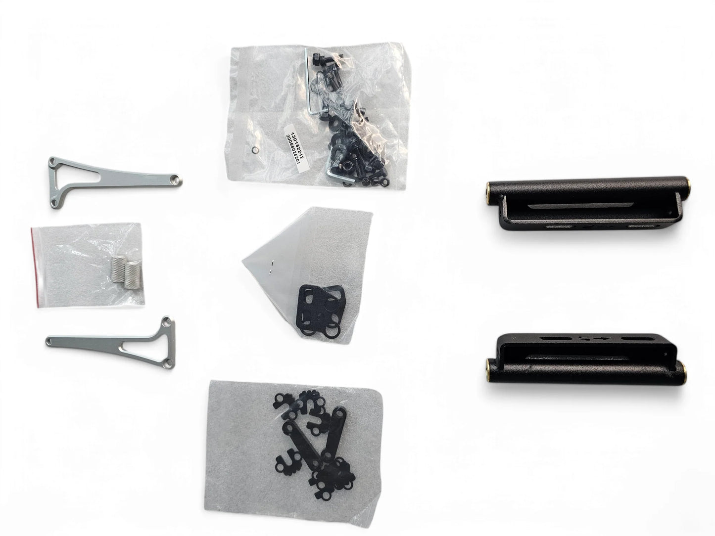 Mechanical parts and components on a white background