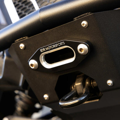 Can-Am Maverick R Winch Skid Plate Single Tube Front Bumper Close Up