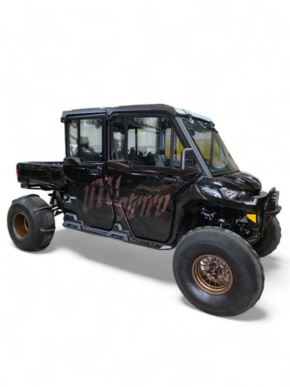 Black off-road vehicle with 'UTV Stereo' branding on a white background