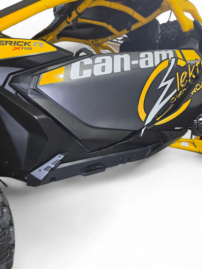 Can-Am vehicle with yellow and black design on a white background