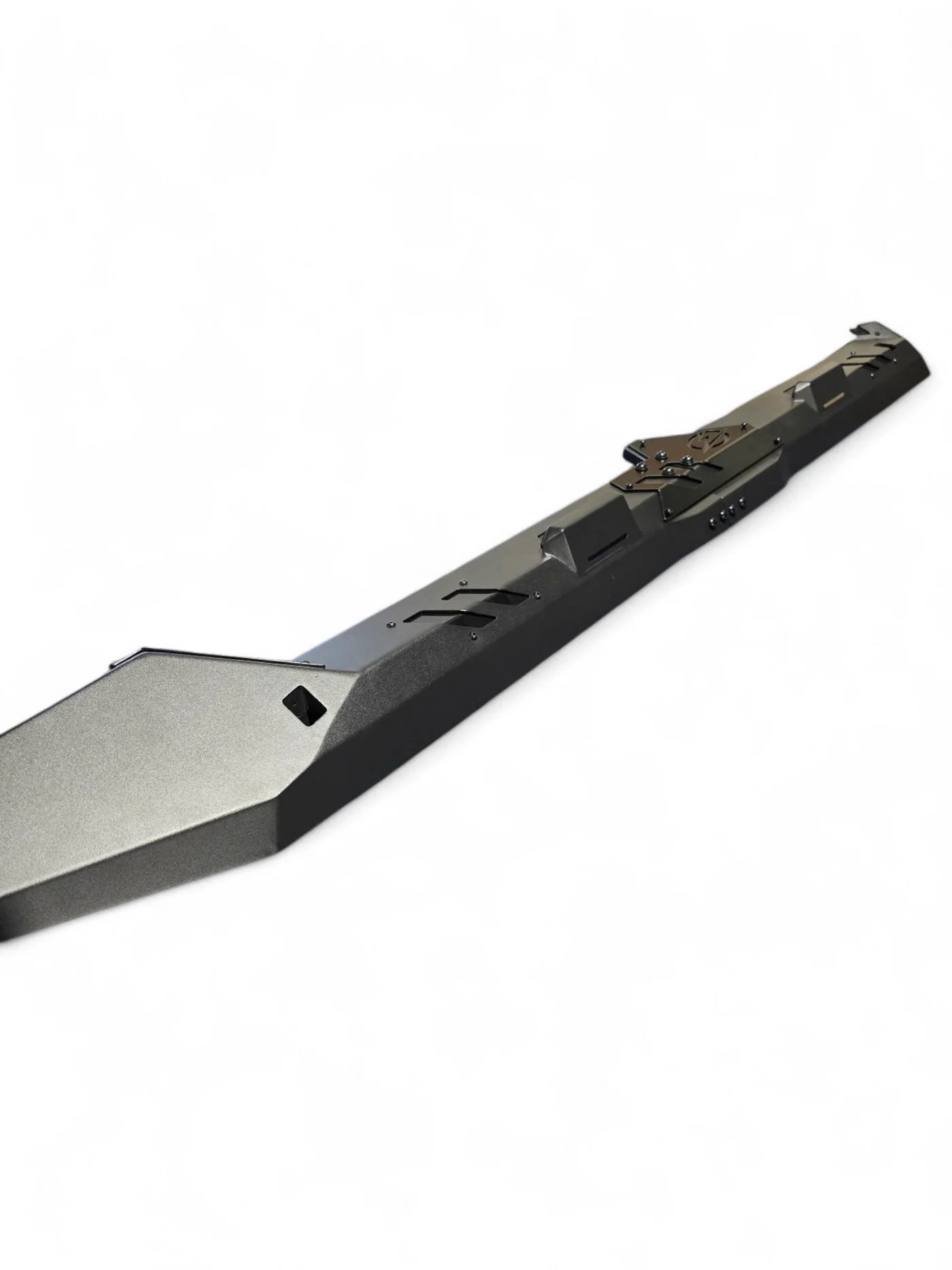 Black and gray rectangular object on a white background