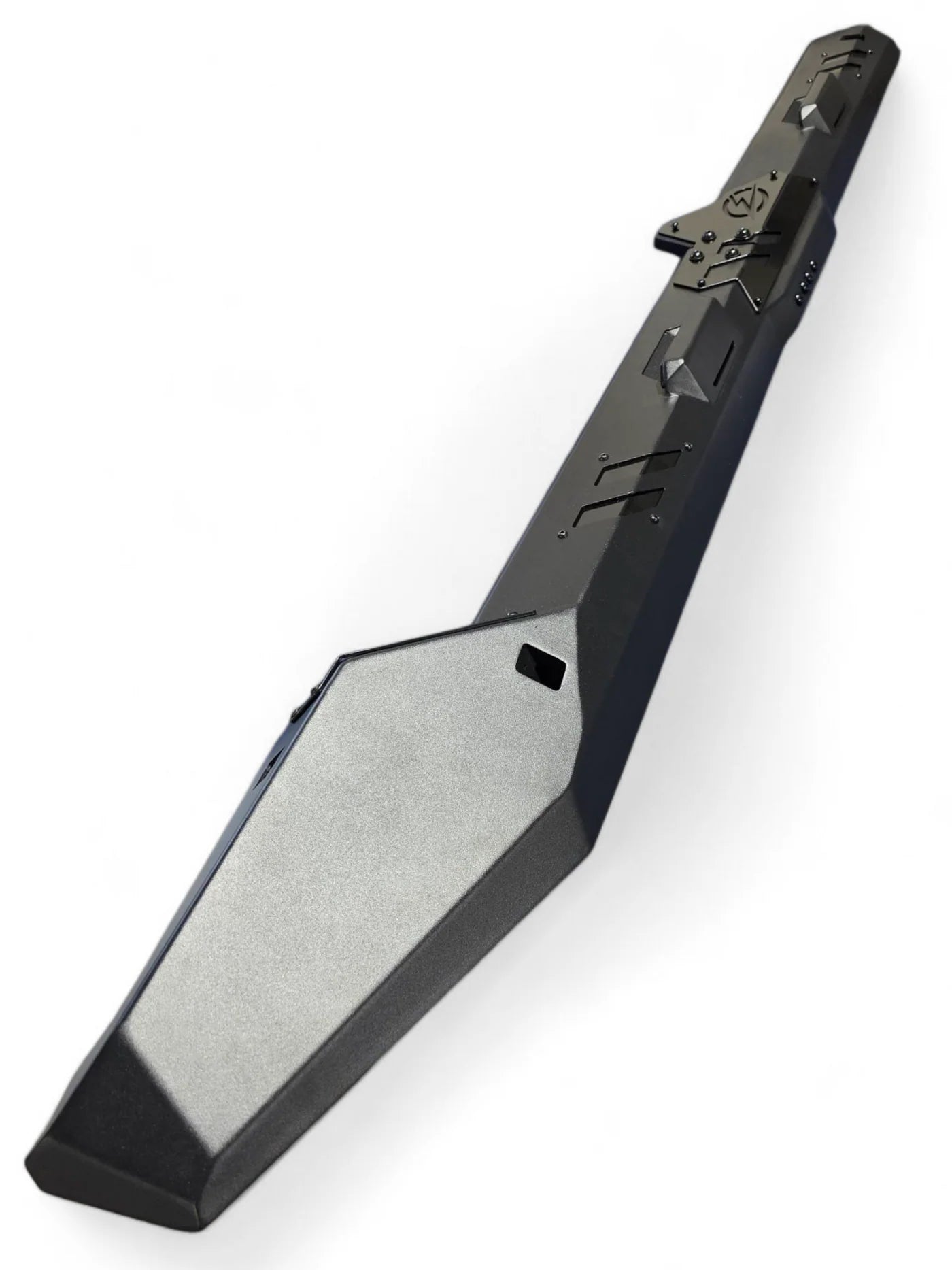 Black and silver blade on a white background