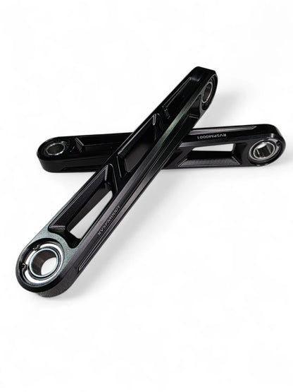 Two Front Sway Bar links crossed on white back ground