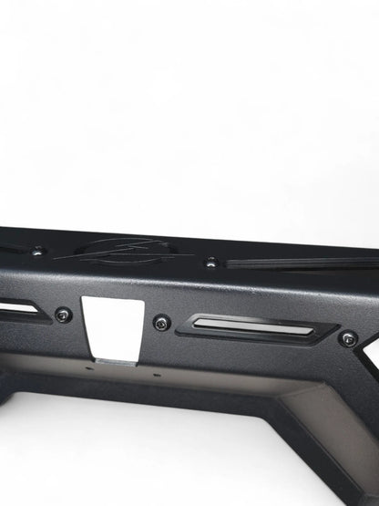 Black metal frame with cutouts on a white background