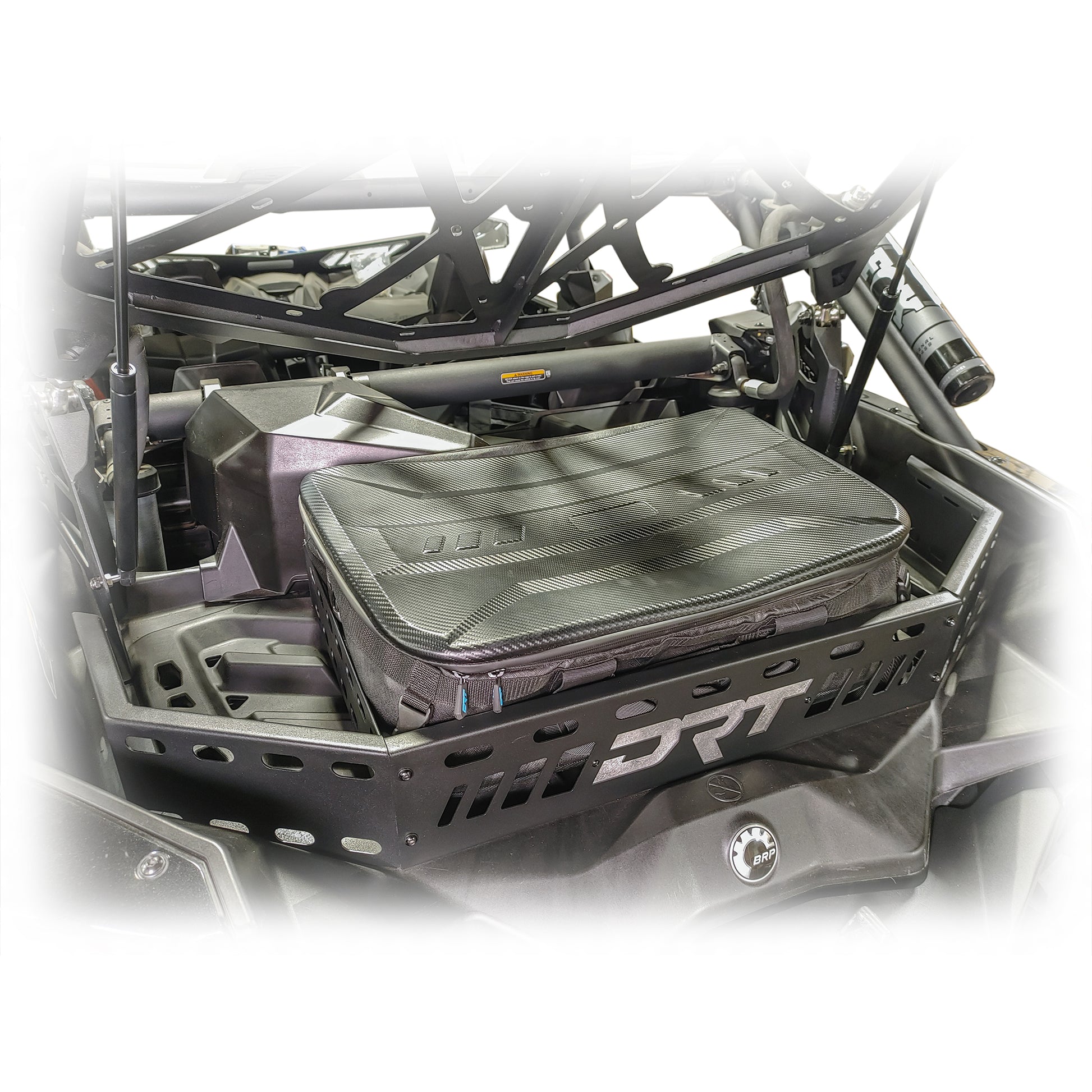 DRT Motorsports Can Am X3 Cargo Storage Rack loaded view #2