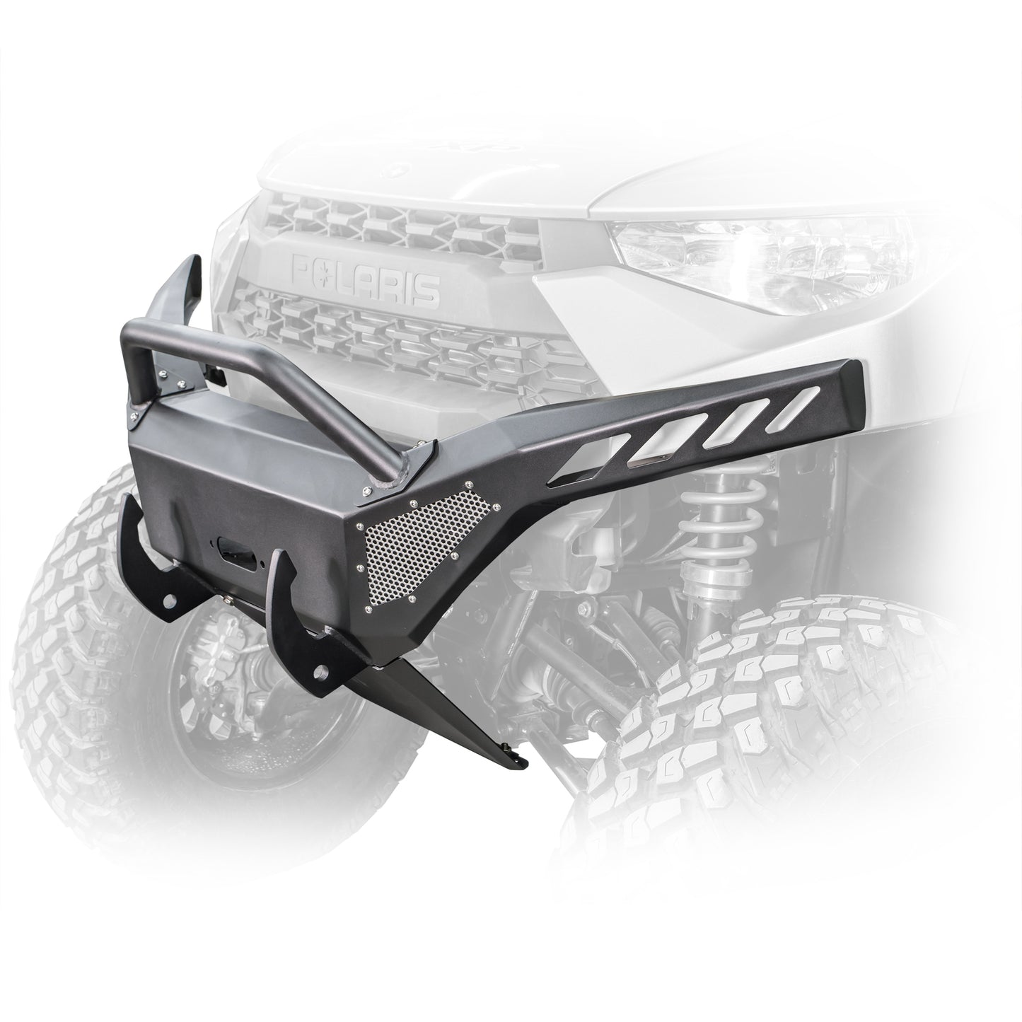 DRT Polaris 2019+ Ranger XP 1000 All Models Front Winch Bumper and Skid Plate front right view 2