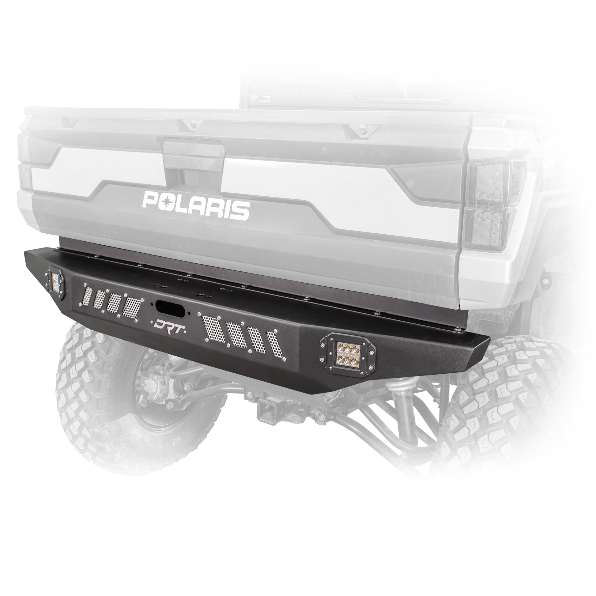 DRT Polaris 2019+ Ranger XP 1000 All Models Rear Winch Bumper with LED front right view